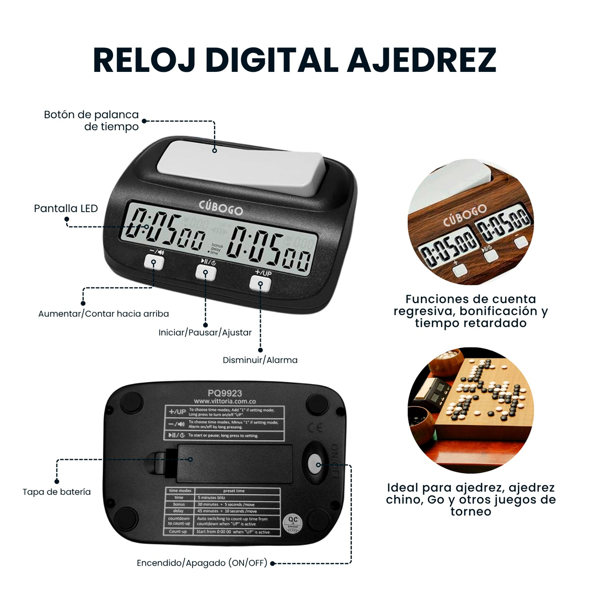Reloj Digital Ajedrez Temporizador