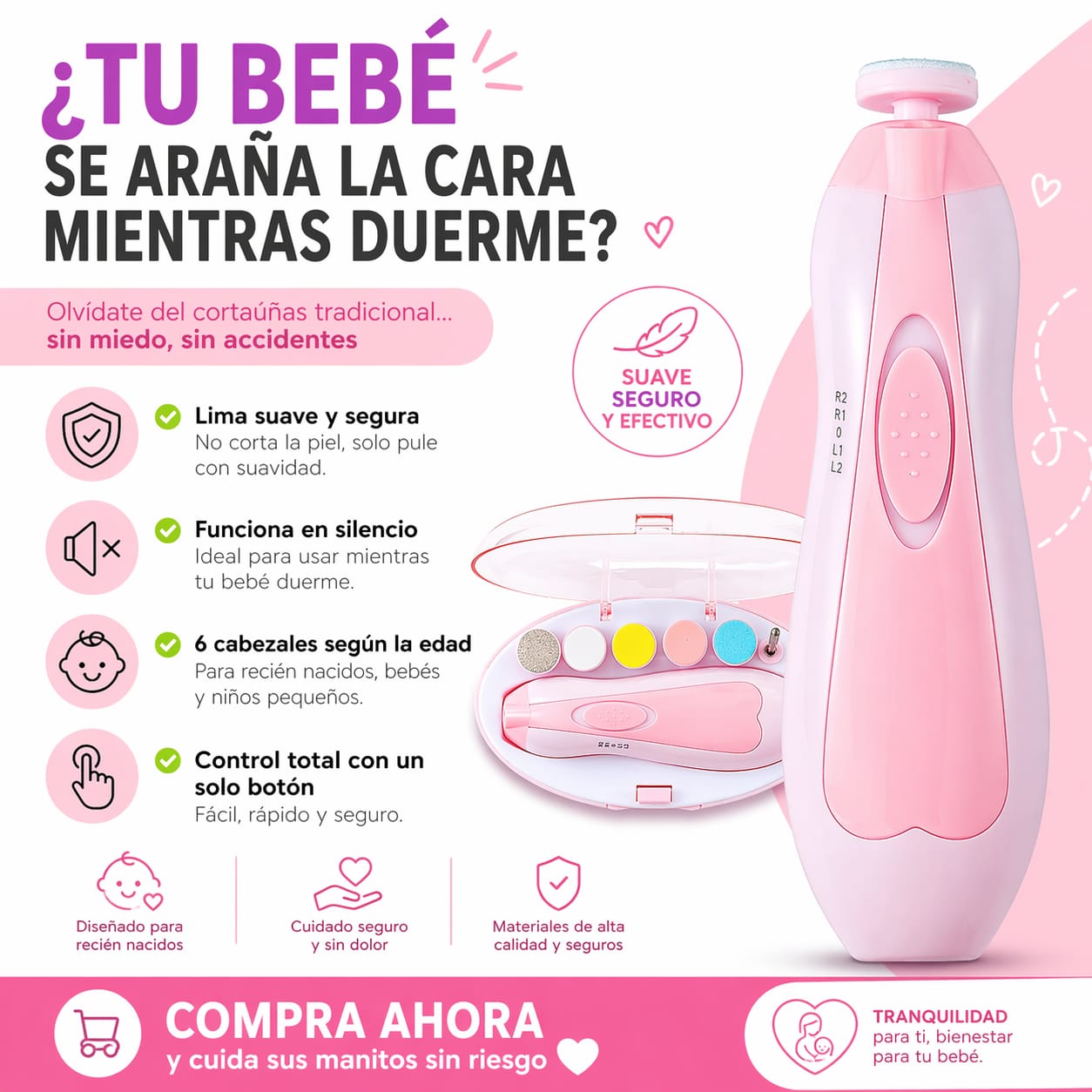 Lima pulidora de uñas para bebés